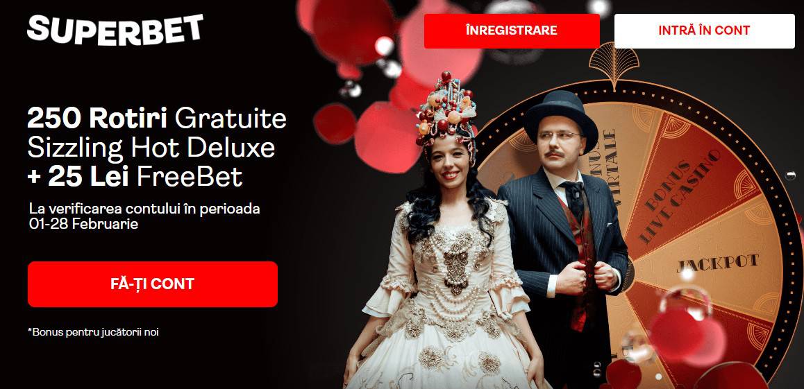 Bonus fara depunere la Superbet: fa-ti cont si primesti 250 Rotiri Gratuite + 25 RON FreeBet - GNTTIPS.RO